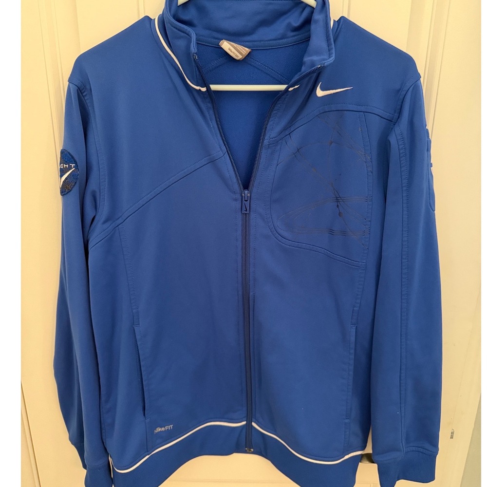 Nike FIT Royal Blue Track Jacket and Shorts Set Flight Patch Womens Athleisure - Picture 5 of 7